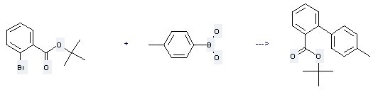 Benzoic acid, 2-bromo-,1,1-dimethylethyl ester is used to produce 4'-Methyl-biphenyl-2-carboxylic acid tert-butyl ester